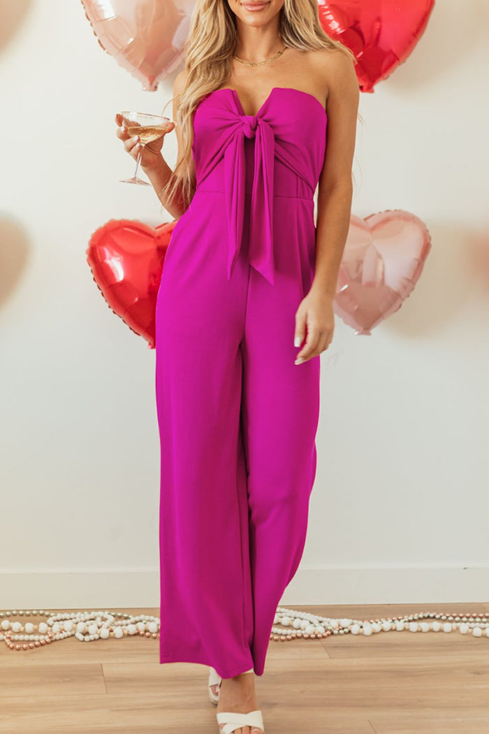 Tied Tube Wide-Leg Luxe Jumpsuit