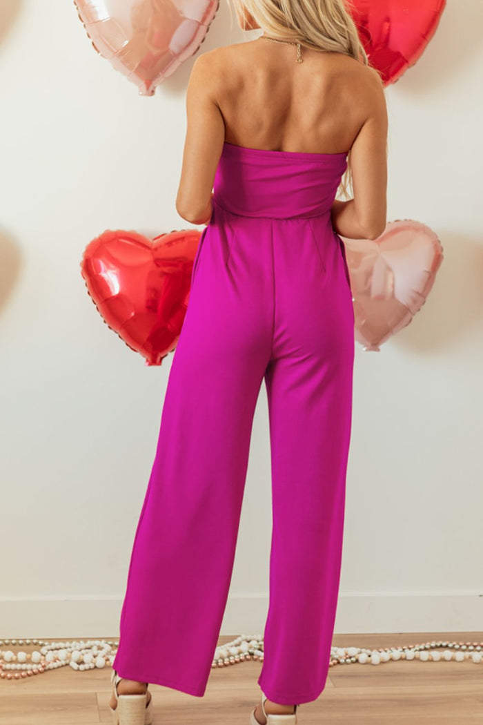 Tied Tube Wide-Leg Luxe Jumpsuit