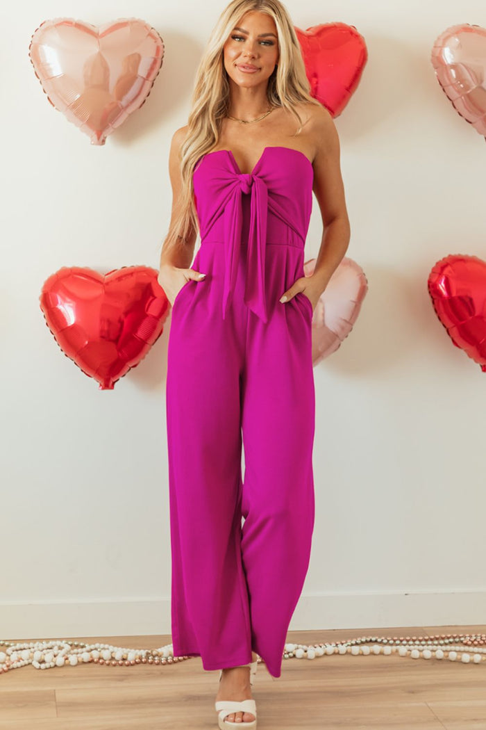 Tied Tube Wide-Leg Luxe Jumpsuit