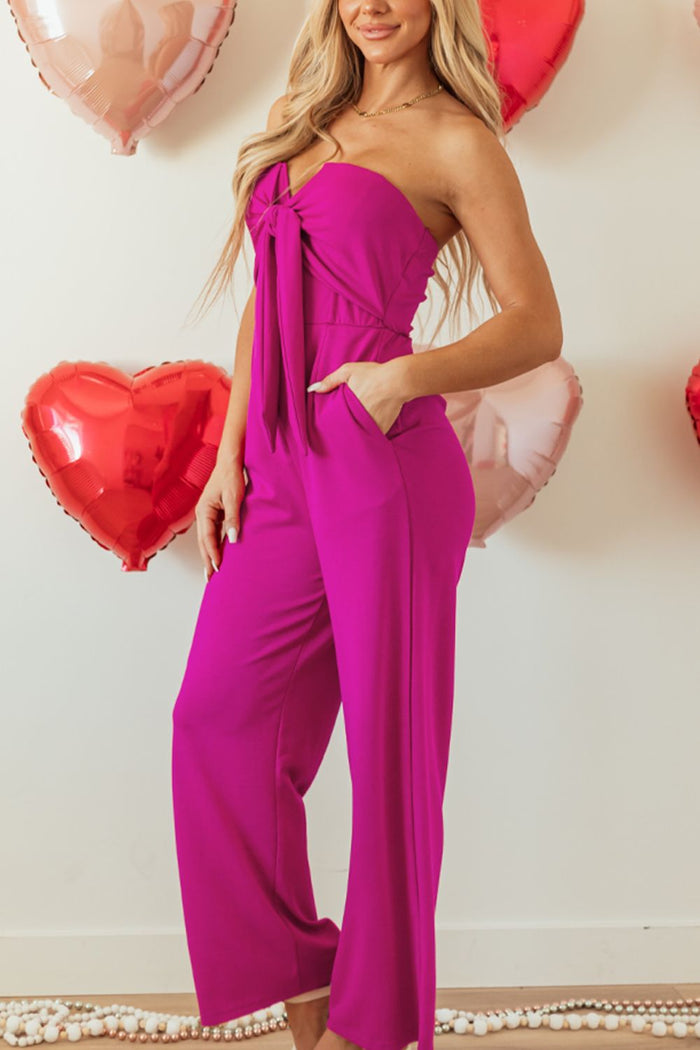 Tied Tube Wide-Leg Luxe Jumpsuit
