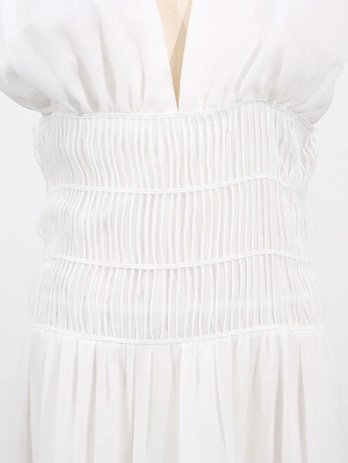 Tiered V-Neck Sleeveless Maxi Dress