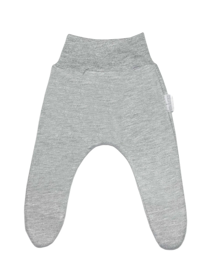 100% Cotton Footed Leggings - Grey Trousers / Leggings Little Lumps