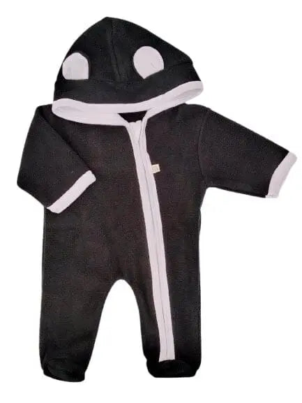 Charcoal Fleece Pramsuit Snowsuit / Pramsuit Little Lumps