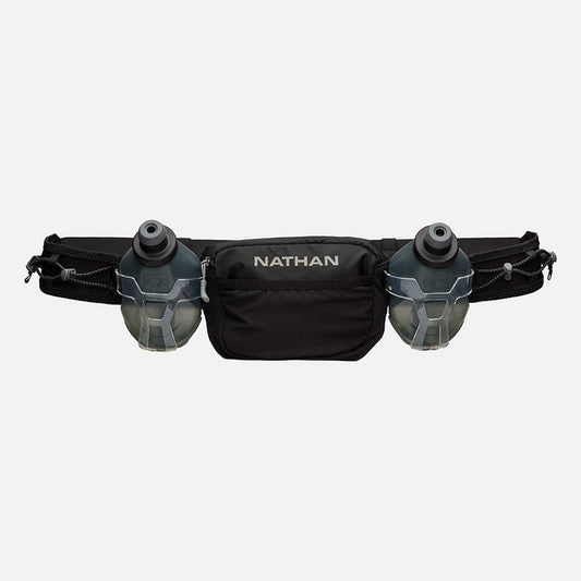 color:Black/Reflective Silver||view:sku image primary||seo:Nathan TrailMix Plus Hydration Belt 3.0 - Black/Reflective Silver - Back of Belt (Hero View)