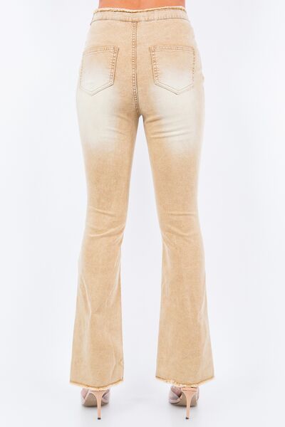 Trendy V-Cut Ruched Flare Pants