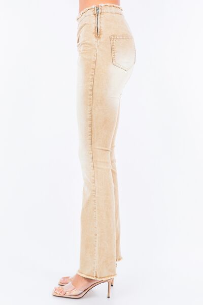 Trendy V-Cut Ruched Flare Pants