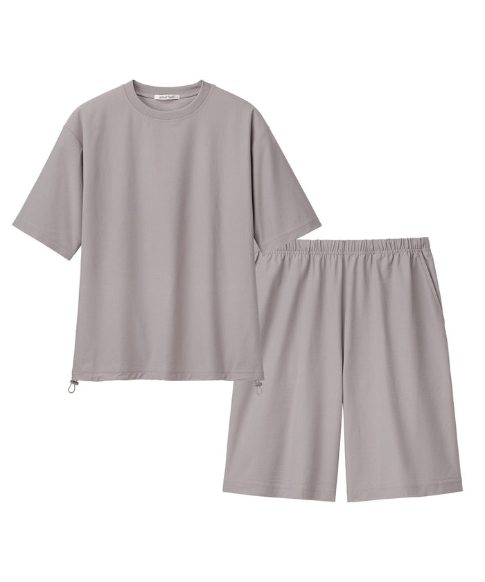 UV-Cut Mesh Short Sleeve Top and Bottom Set