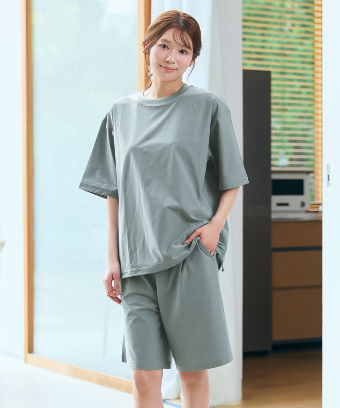 UV-Cut Mesh Short Sleeve Top and Bottom Set