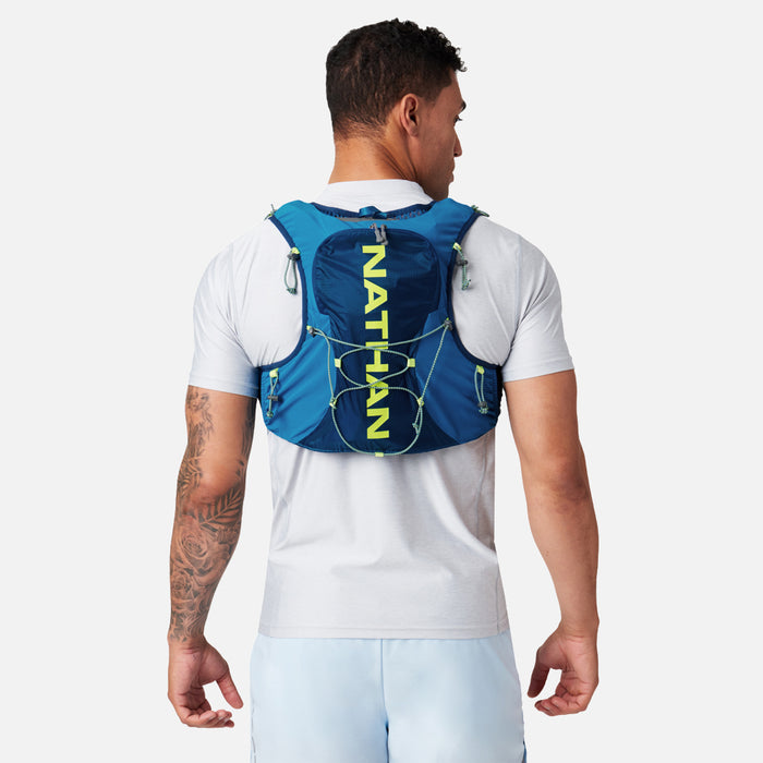 color:Deep Blue/Safety Yellow||seo:Nathan VaporAir 3.0 7 Liter Men's Hydration Pack - Deep Blue/Safety Yellow - On Model - Back View