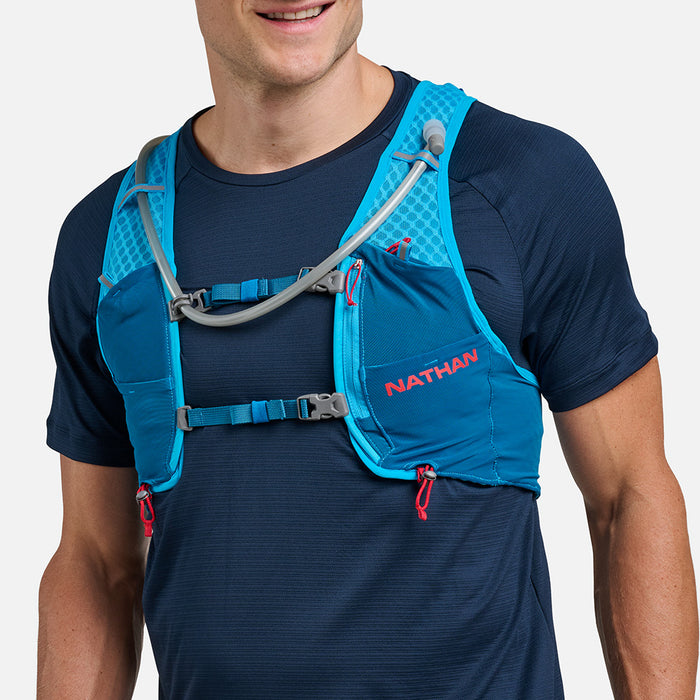 color:Electric Blue/Ribbon Red||seo:VaporAir 4.0 8 Liter Unisex Hydration Pack - Electric Blue/Ribbon Red - On Model -Front View