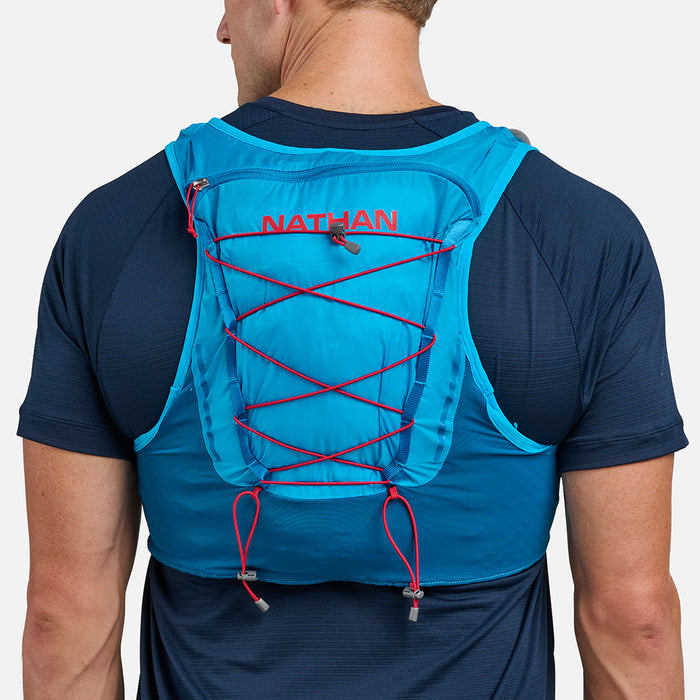 color:Electric Blue/Ribbon Red||seo:VaporAir 4.0 8 Liter Unisex Hydration Pack - Electric Blue/Ribbon Red - On Model - Back View