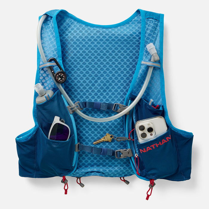 color:Electric Blue/Ribbon Red||seo:VaporAir 4.0 8 Liter Unisex Hydration Pack - Electric Blue/Ribbon Red - Showcasing Multiple Front Pockets That Can Be Used For Phones, Sunglasses, Flasks & More