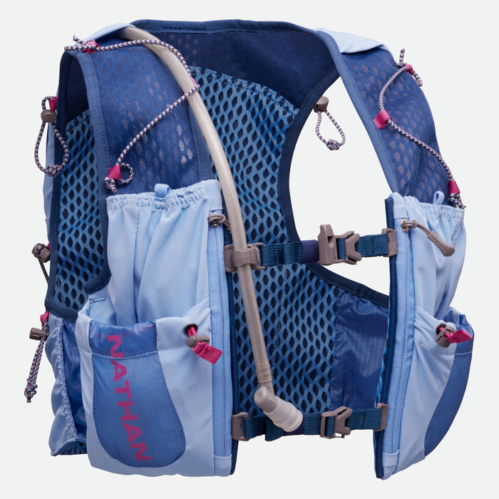 color:Periwinkle/Magenta||view:SKU image primary||seo:Nathan VaporAiress 3.0 7 Liter Women's Hydration Pack - Periwinkle/Magenta - Front of Pack