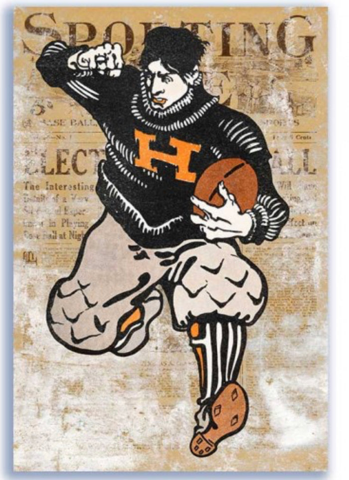 Varsity Football Poster, rice paper design by Paper Designs Italy, arts & entertainment > hobbies & creative arts > arts & crafts, for decoupage and crafting