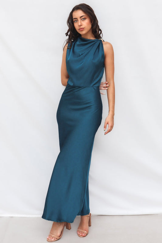 Vianna Formal Dress - Teal - Runway Goddess