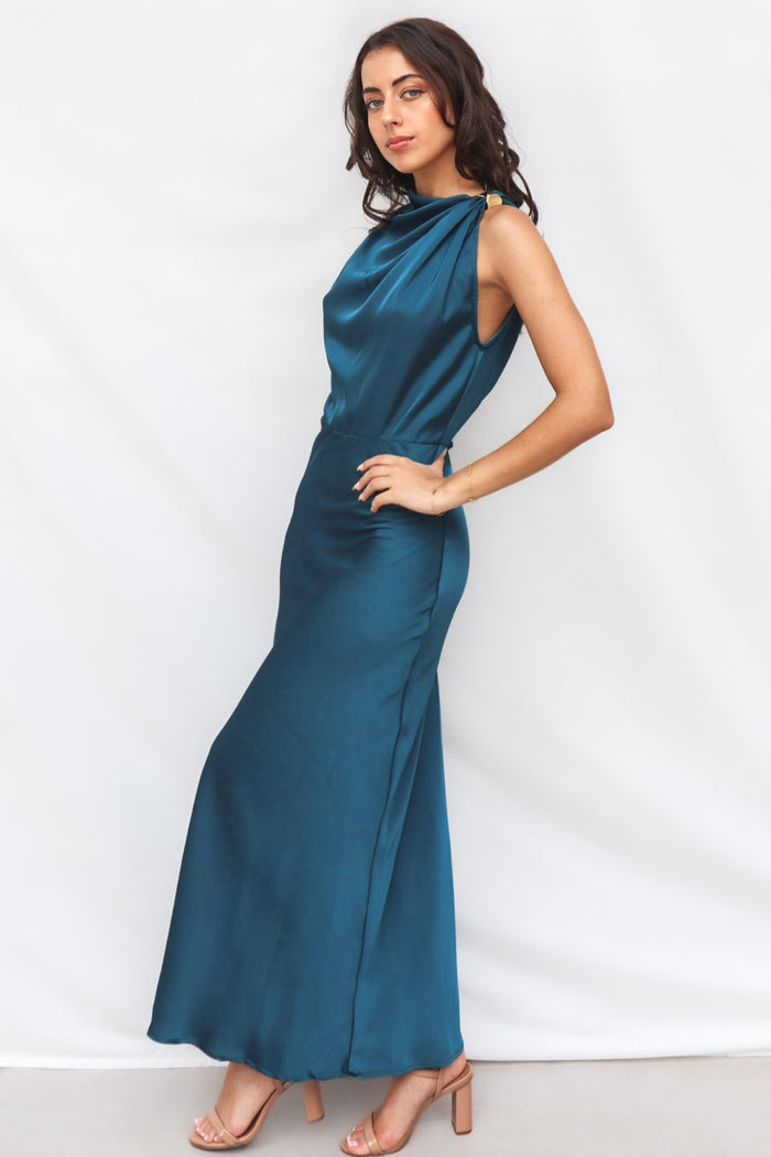 Vianna Formal Dress - Teal - Runway Goddess