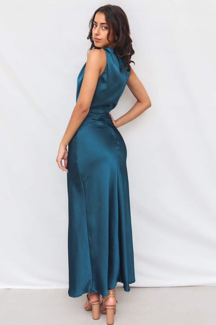 Vianna Formal Dress - Teal - Runway Goddess