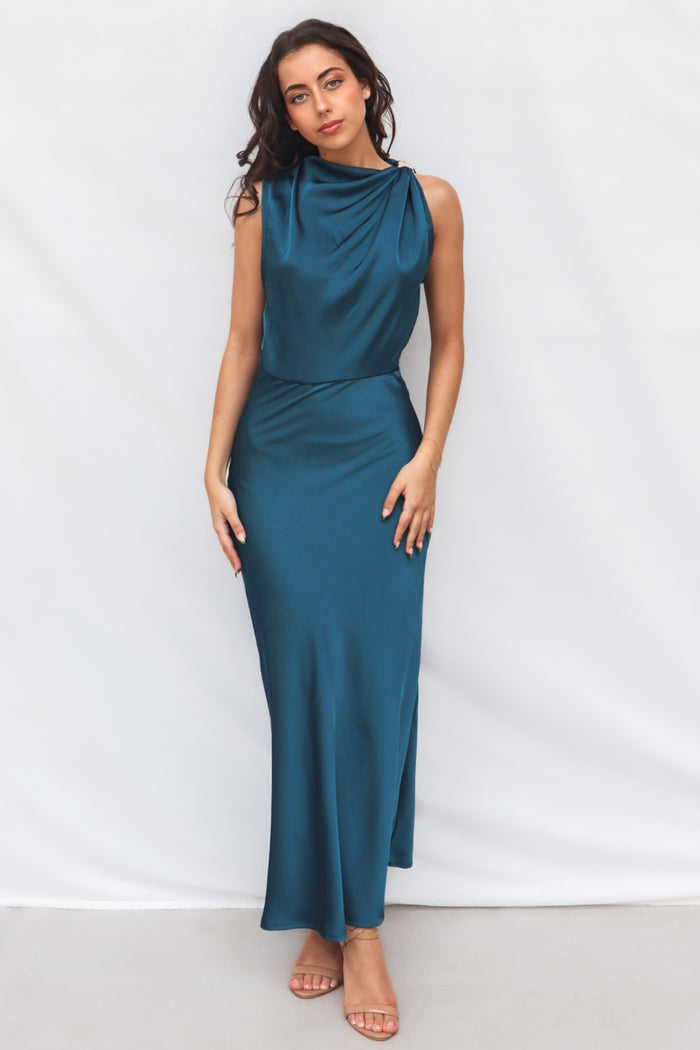 Vianna Formal Dress - Teal - Runway Goddess