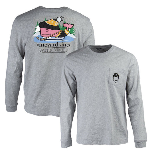 Vineyard Vines x Spittin' Chiclets Ice Hockey L/S Pocket Tee