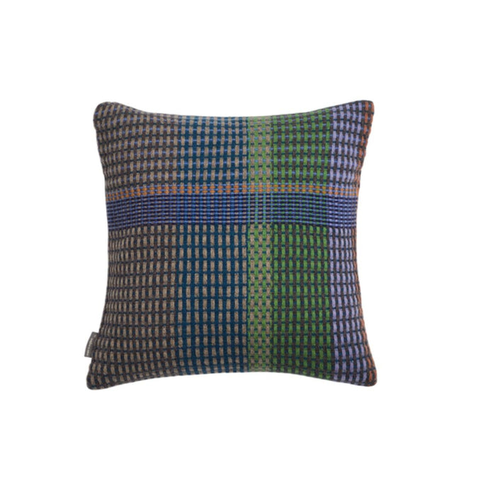 Seacole Lambswool Basket Weave Pillow, Mid Blue Eleish Van Breems Home