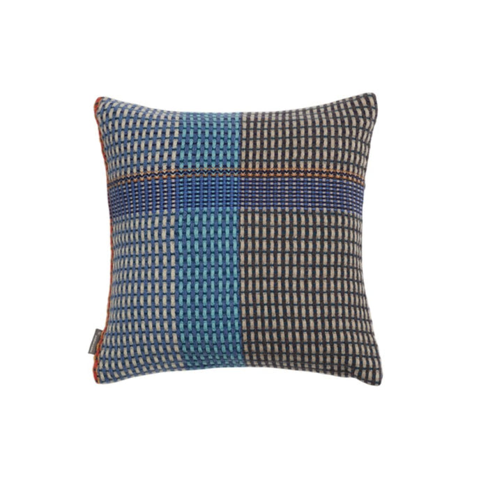 Seacole Lambswool Basket Weave Pillow, Mid Blue Eleish Van Breems Home