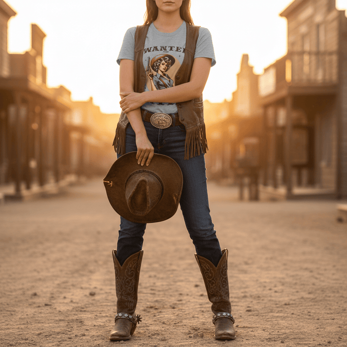 wanted & wild cowgirl t-shirt gift packaging western theme