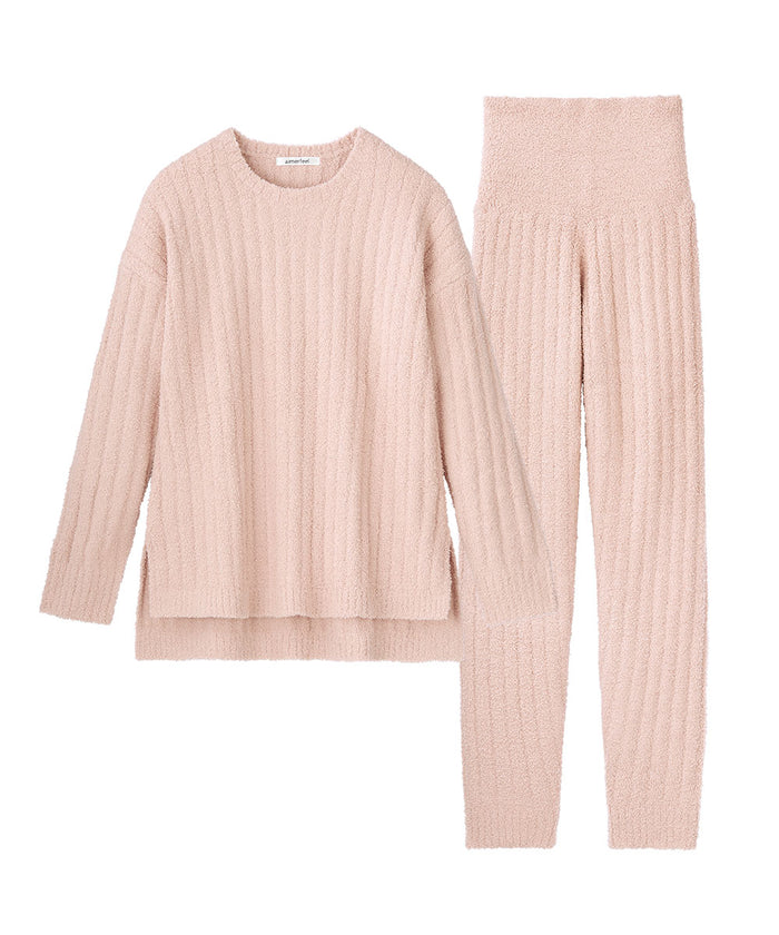 Warm Chenille Knit Top and Bottom Set