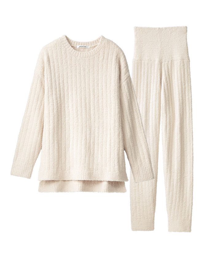 Warm Chenille Knit Top and Bottom Set