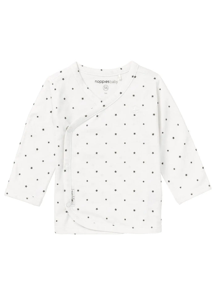 White Star Print Wrap Top, Organic Cotton Top / T-shirt Noppies
