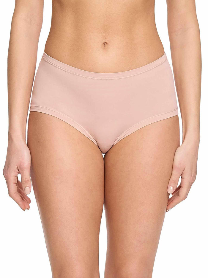 Almond Milk Neutral YourFit™ Boyshort - Front View On Model, One Size Underwear | Hanky Panky