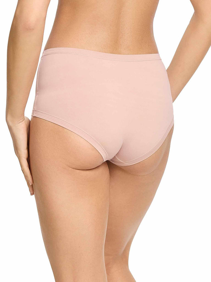 Almond Milk Neutral YourFit™ Boyshort - Back View On Model, Full Coverage Fit | Hanky Panky