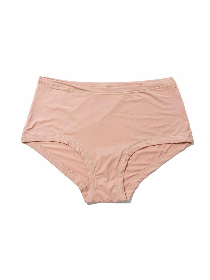 Almond Milk Neutral YourFit™ Boyshort - Flat Lay Front, One Size Panty XS-XL | Hanky Panky