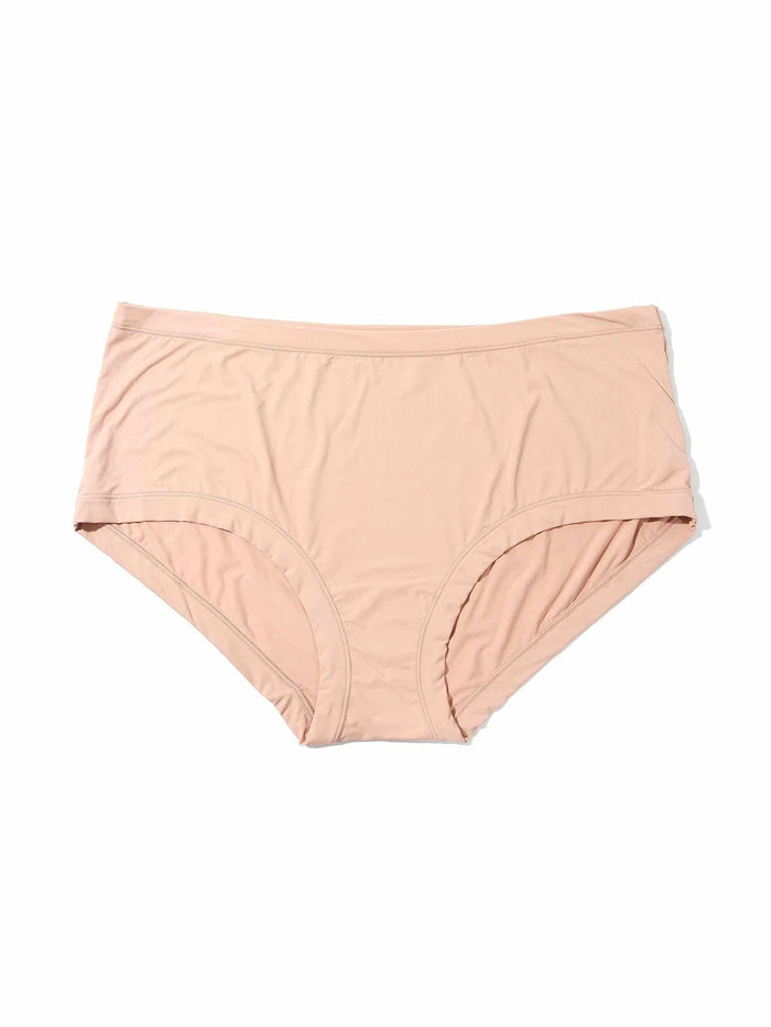 Almond Milk Neutral YourFit™ Boyshort - Flat Lay Front, Extended Size One Size (14-24) | Hanky Panky