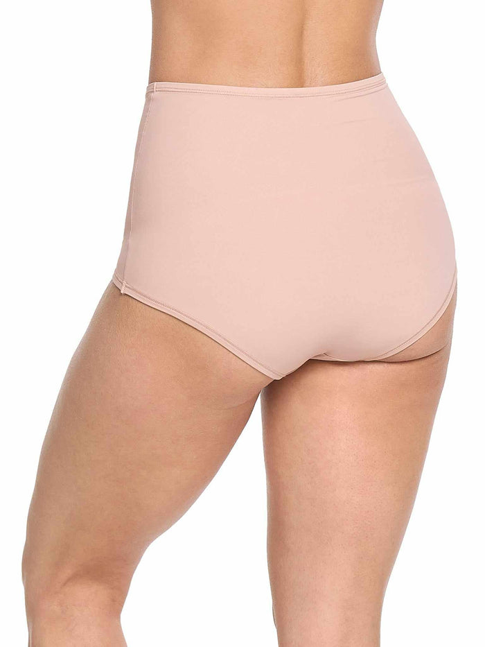 YourFit™ High Rise Boyshort Almond Milk Neutral - Back View Full Coverage On Model | Hanky Panky