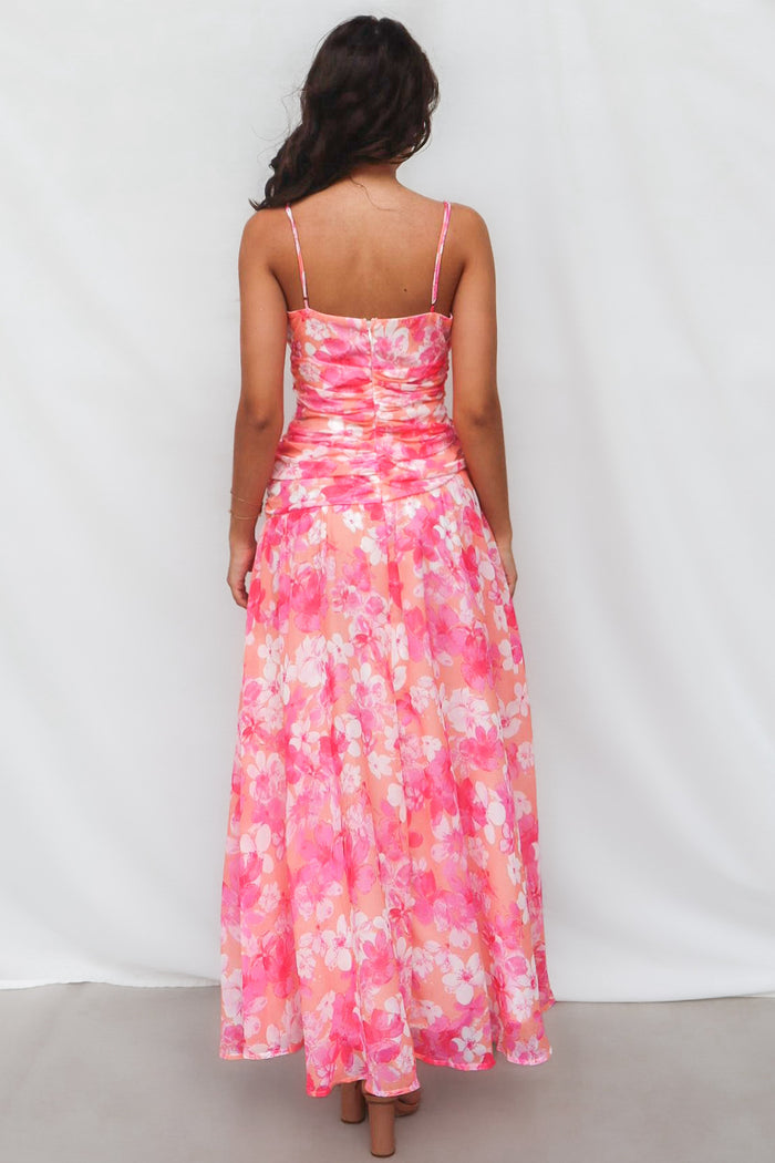 Yura Maxi Dress - Pink Floral - Runway Goddess