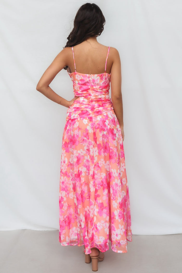 Yura Maxi Dress - Pink Floral - Runway Goddess