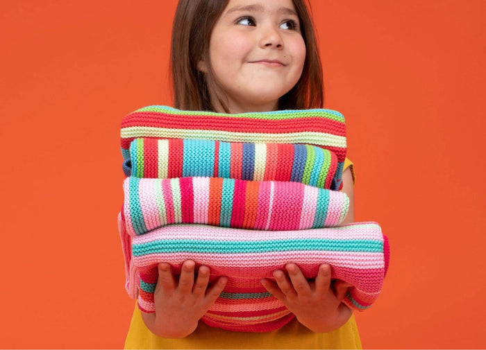 Ziggle Baby - Multi Colour Cosatto Knitted Stripe Blanket Blanket Ziggle Baby