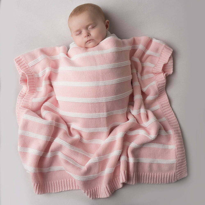 Ziggle Baby - Pink and White Stripes Blanket Blanket Ziggle Baby